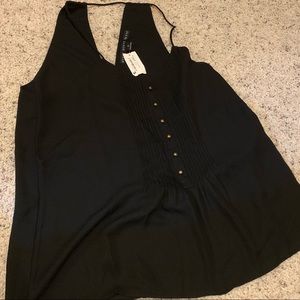 Black button up tank top